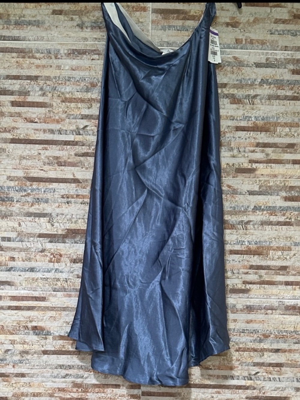 MaxMara NWT 16 Designer Navy Blue Satin Maxi Circle Skirt